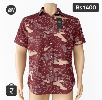 Waffle Drop Shoulder Shirt (Maroon)