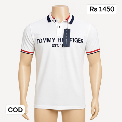 Tommy Collar T Shirt (White)