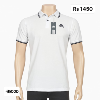 Adidas Collar T Shirt (White)