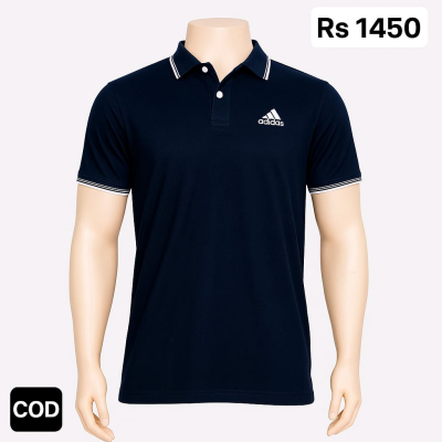 Addidas Collar T Shirt (Black)